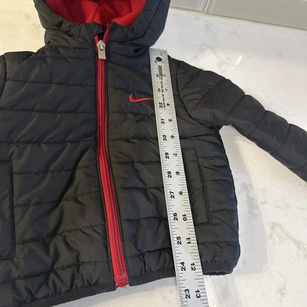 Nike Puffer Jacket Coat Sports Essential Black Red‎ Infant 12M